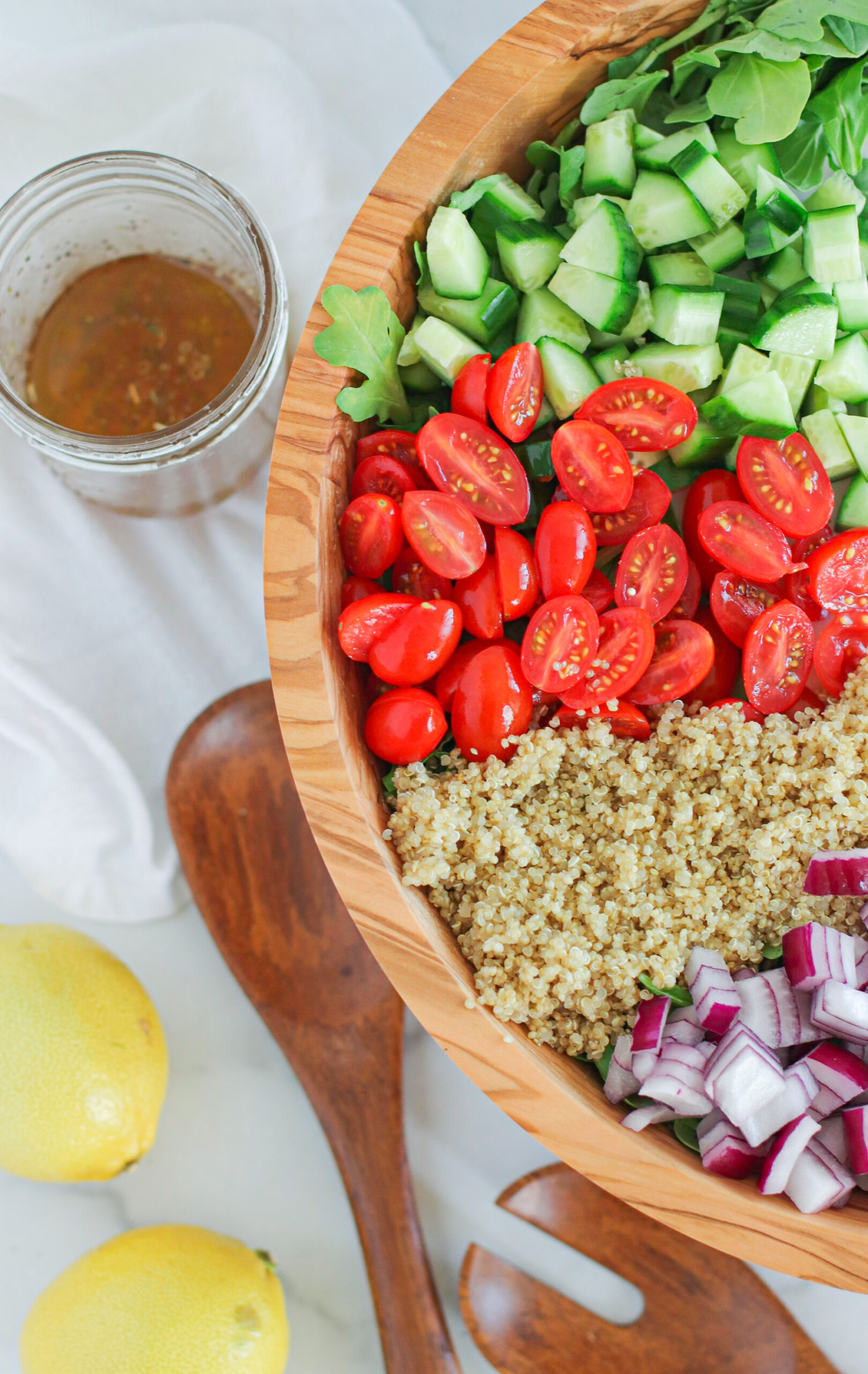 Greek Salad with Quinoa the modern day girlfriend 