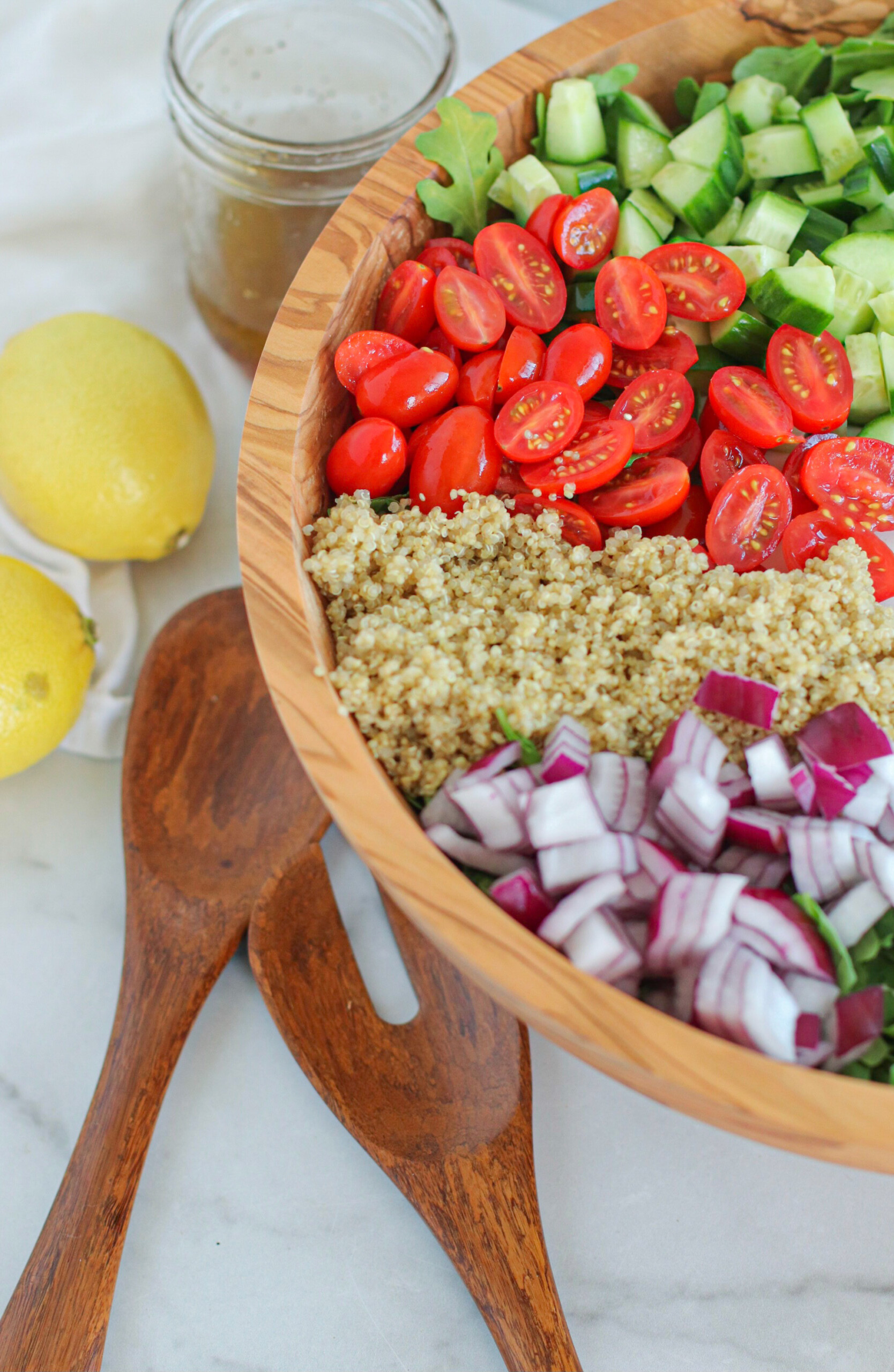 Greek Salad with Quinoa the modern day girlfriend 