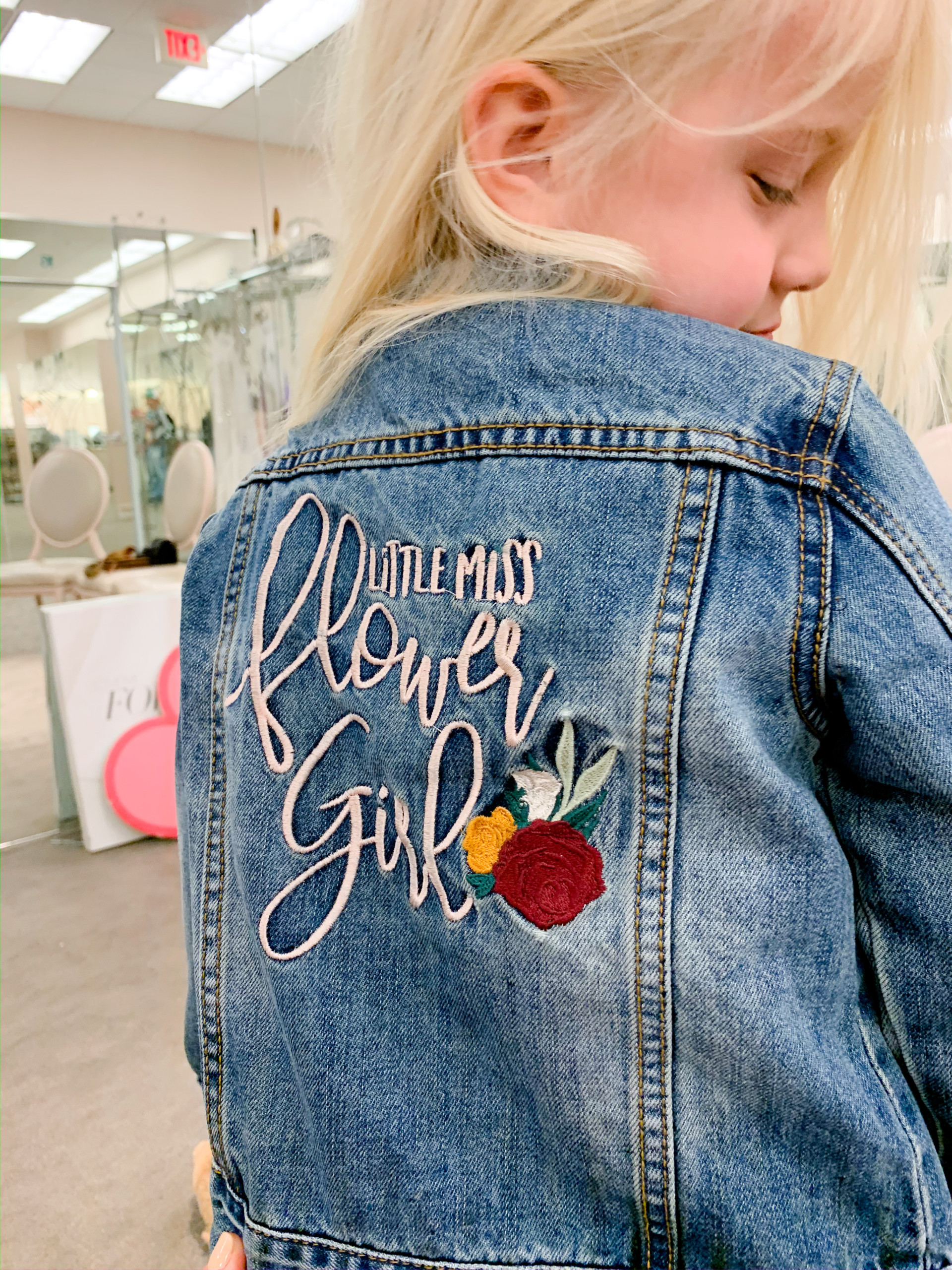 flower girl jean jacket